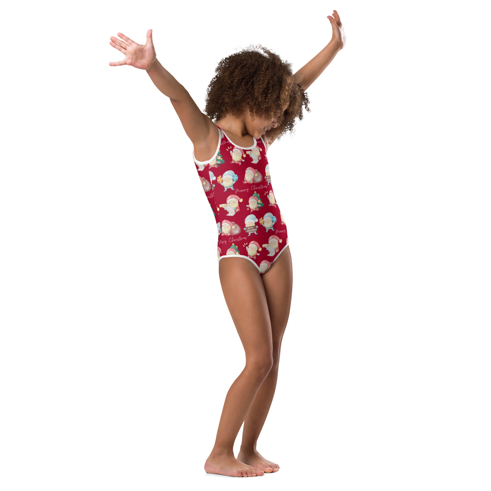 The Merry Christmas Holiday Santa Kids Swimsuit Jarmeela