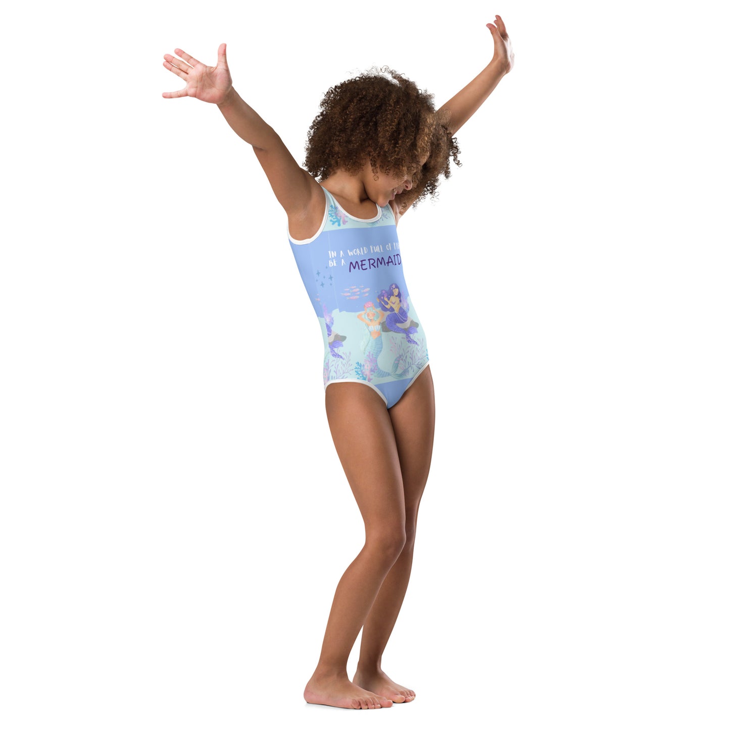 The In A World Full Of Fish Be A Mermaid Kids Swimsuit