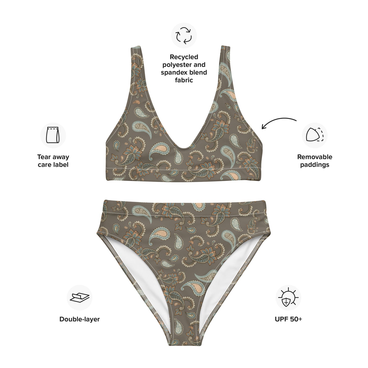 The Paisley Recycled High-Waisted Bikini