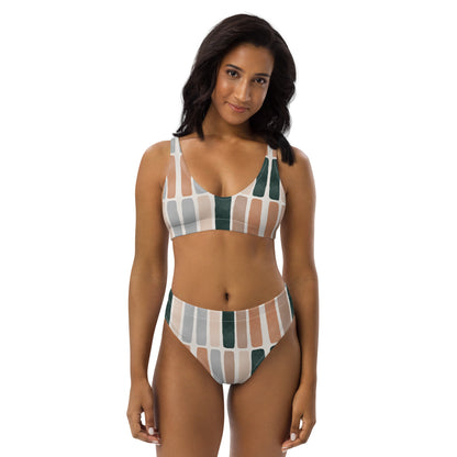 The Bold Striped Recycled High-Waisted Bikini