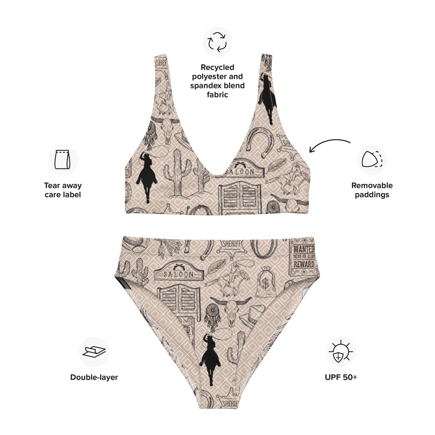 The Cowboy In Training Recycled High-Waisted Bikini