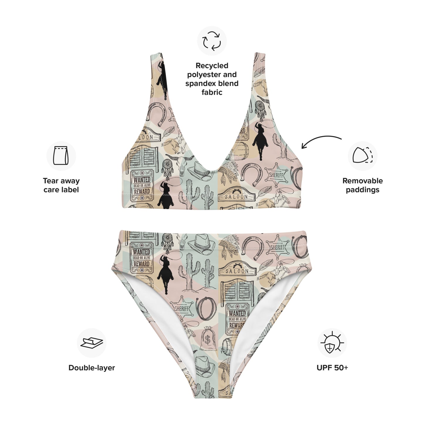 The Let's Rodeo Recycled High-Waisted Bikini