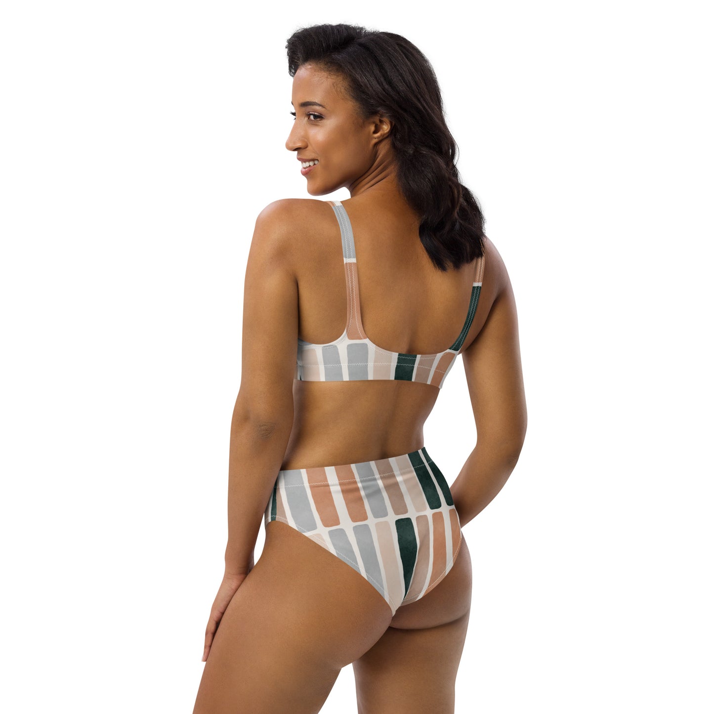 The Bold Striped Recycled High-Waisted Bikini