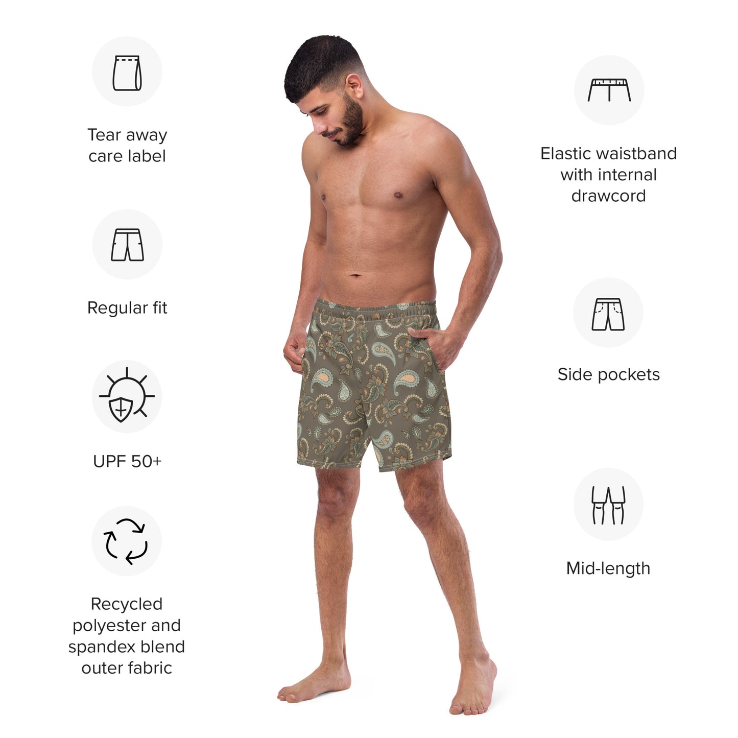 The Paisley Men's Swim Trunks