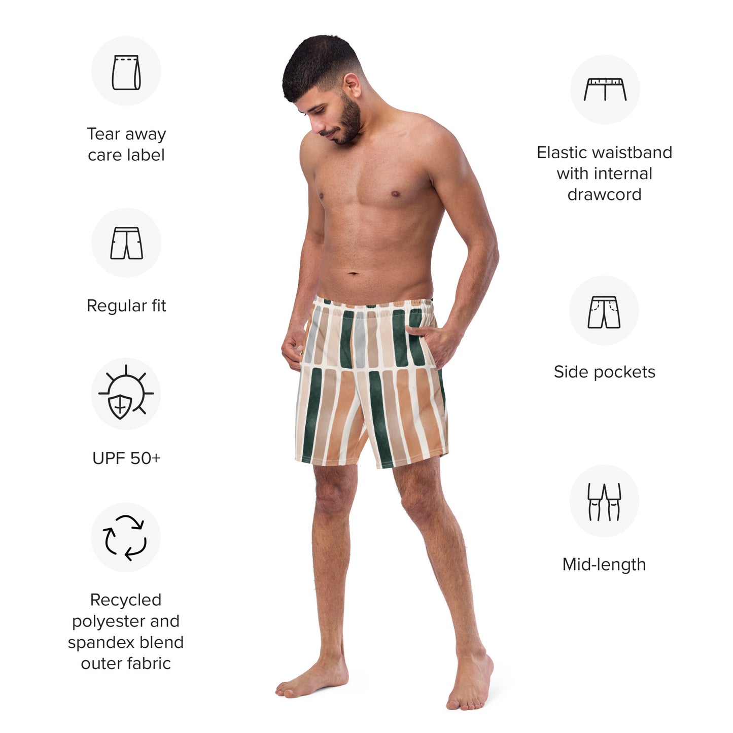 The Bold Striped Men's Swim Trunks