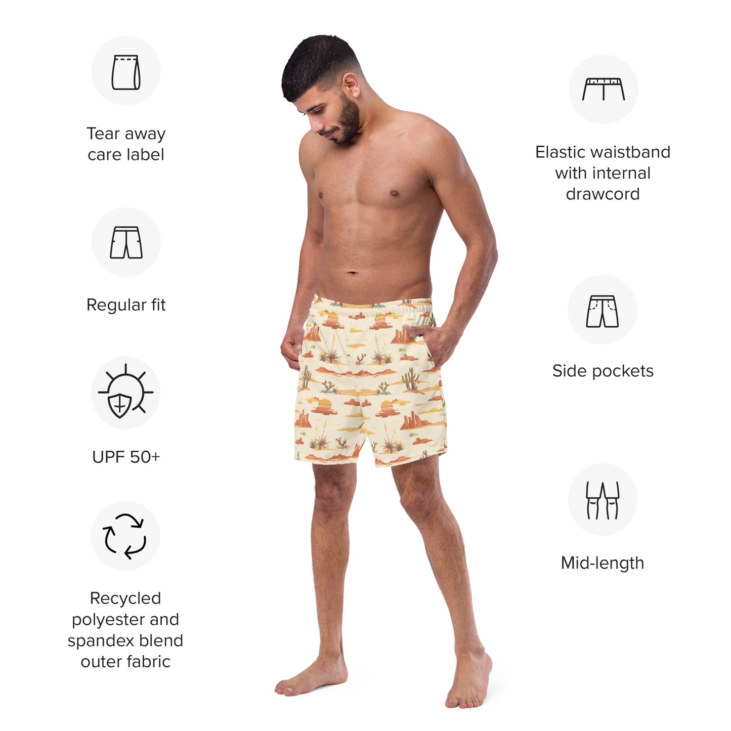 The Country Roads Men's Swim Trunks