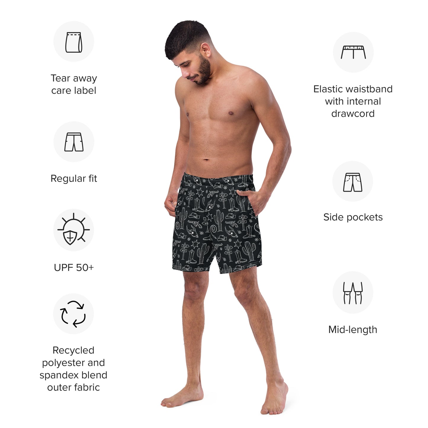 Men's Western Swim Trunks