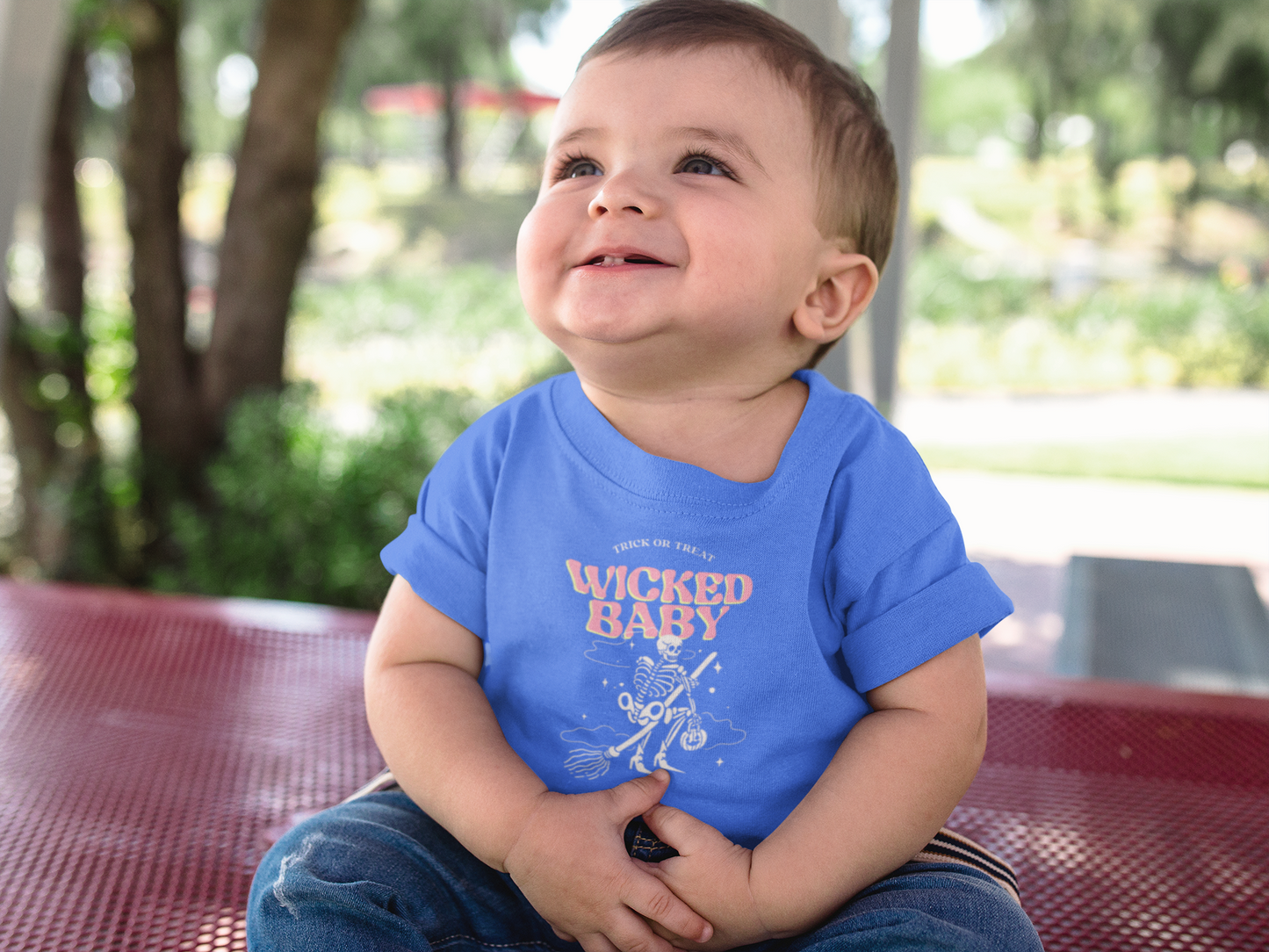 The Trick Or Treat Wicked Baby Tee, 100% Rib Cotton