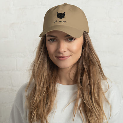 The Cat Mama Embroidered Baseball Hat