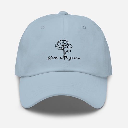 The Bloom With Grace Embroidered Baseball Hat