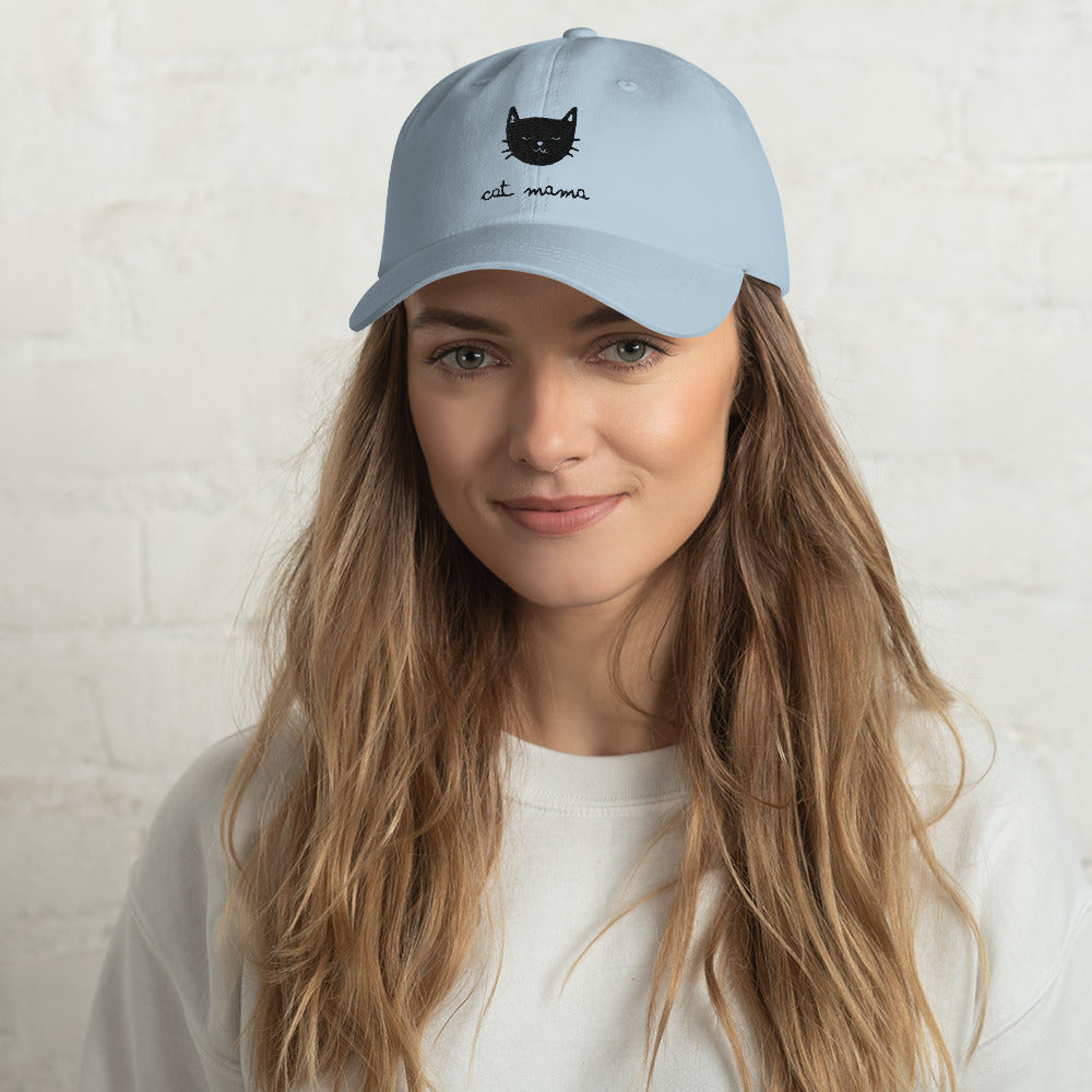 The Cat Mama Embroidered Baseball Hat