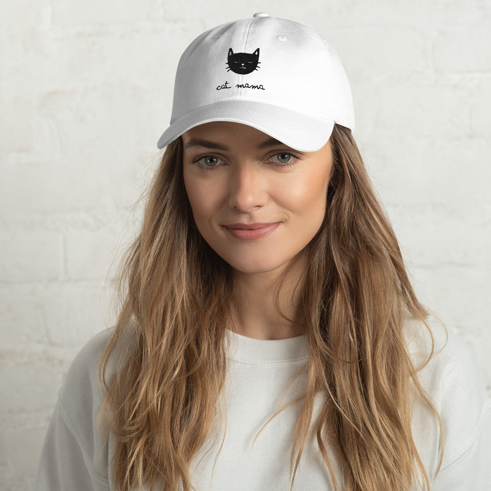 The Cat Mama Embroidered Baseball Hat