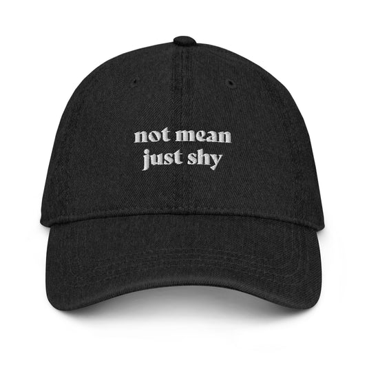 The Not Mean Just Shy Denim Hat