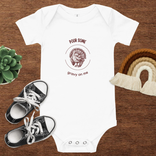 The Pour Some Gravy On Me Holiday Baby Onesie, 100% Cotton