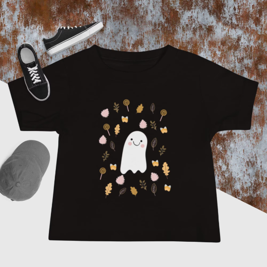 The Halloween Ghost Baby Tee, 100% Cotton