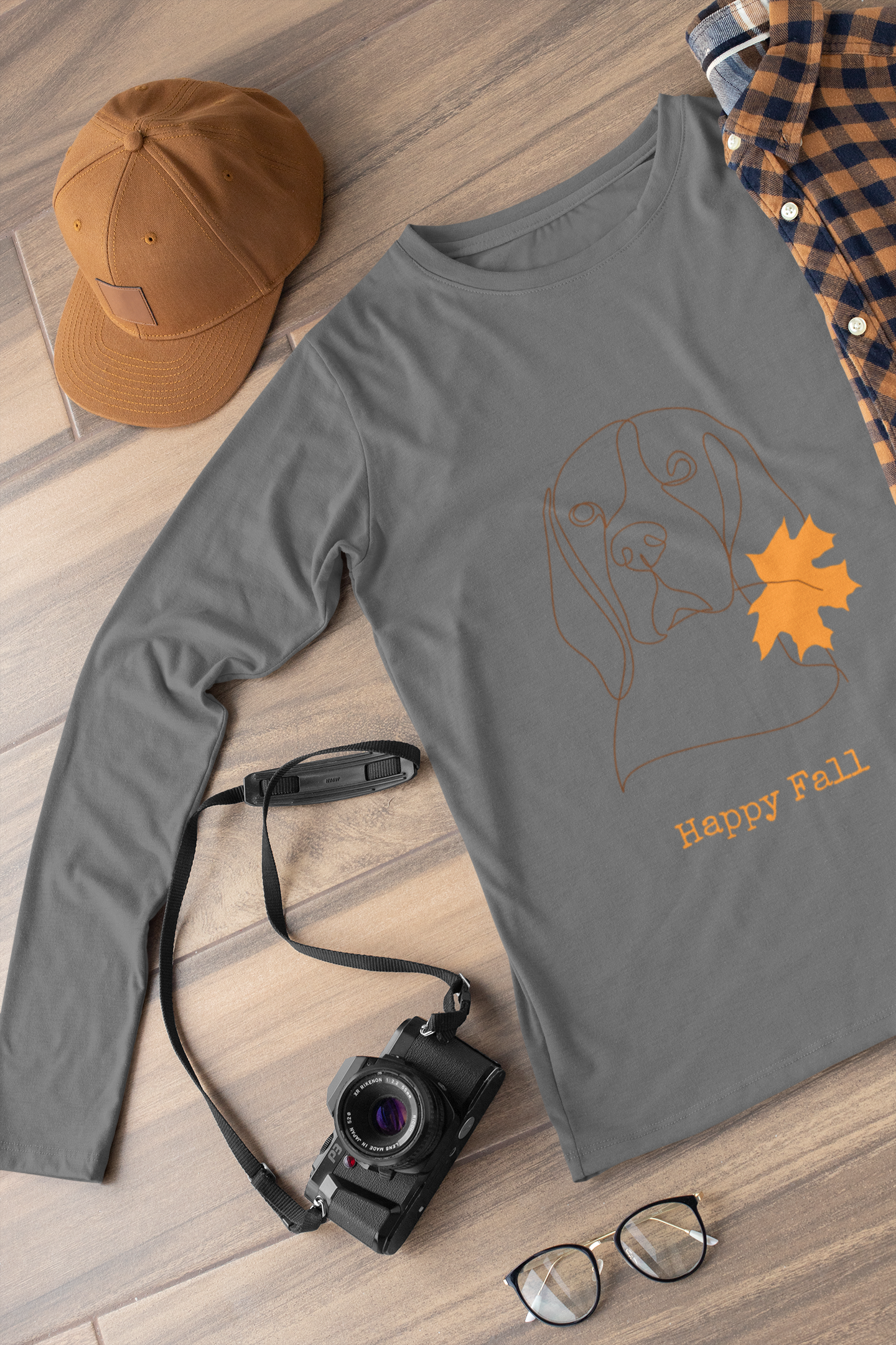 The Happy Fall Pup Long Sleeve Tee