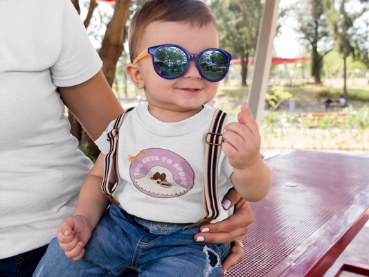 The Too Cute To Spook Halloween Baby Tee, 100% Cotton