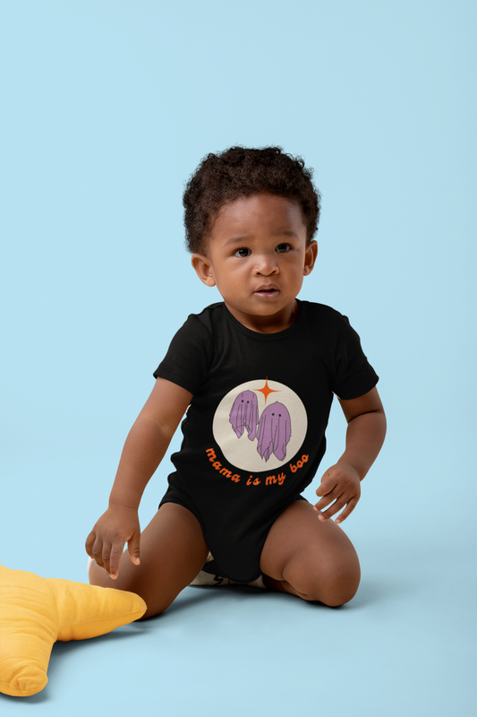 The Mama Is My Boo Halloween Baby Onesie, 100% Cotton