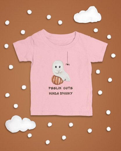 The Feelin' Cute Kinda Spooky Baby Tee, 100% Cotton