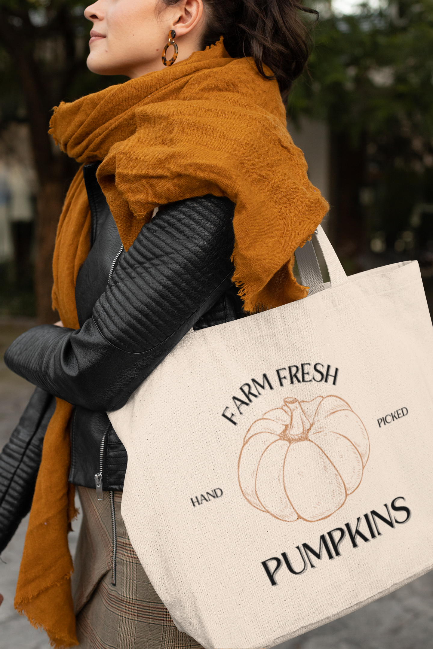 The Farm Fresh Pumpkins Hand Picked Tote Bag, 100% Organic