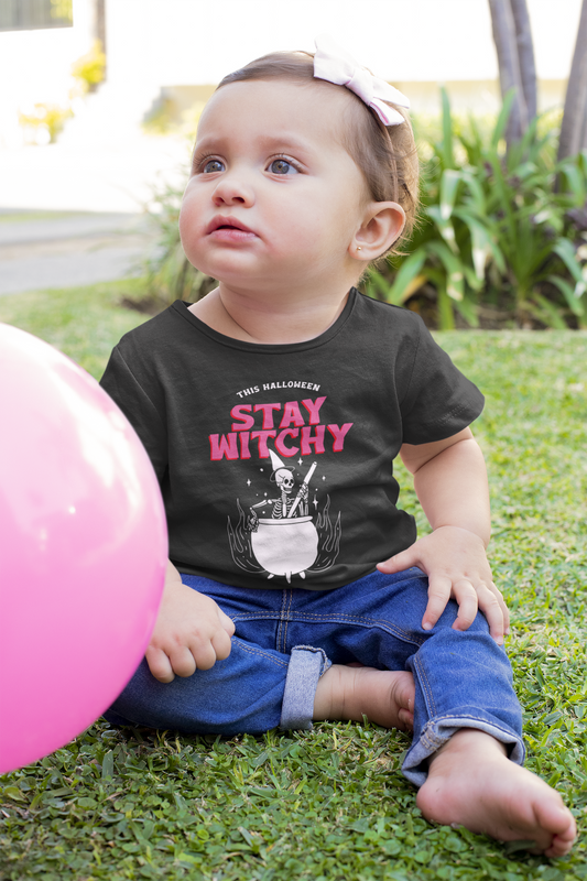 The Happy Halloween Stay Witchy Baby Tee, 100% Cotton