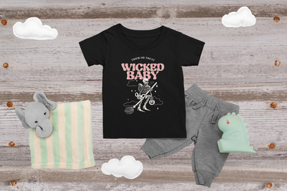 The Trick Or Treat Wicked Baby Tee, 100% Rib Cotton