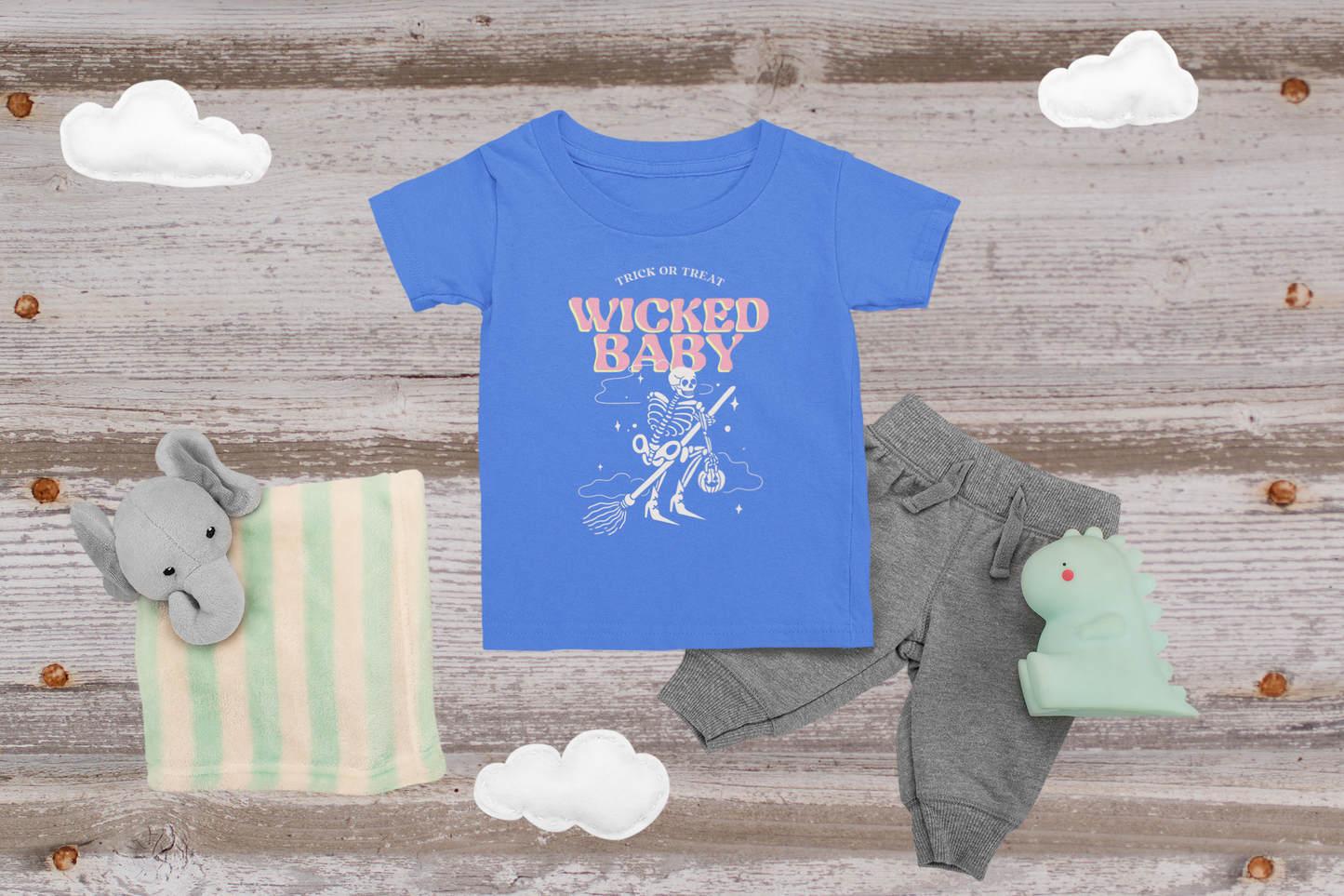 The Trick Or Treat Wicked Baby Tee, 100% Rib Cotton