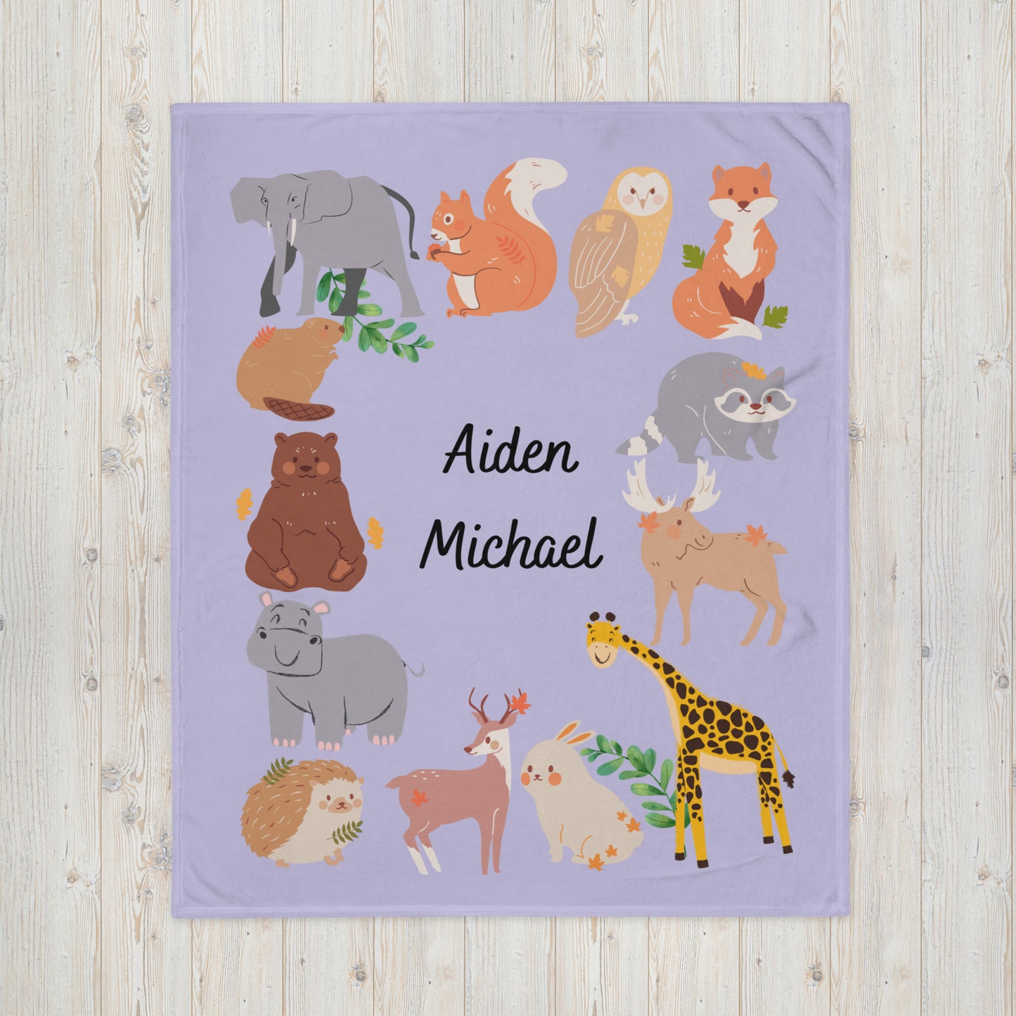 Personalized Children's Zoo Animal Blanket